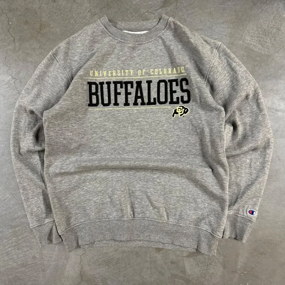 Y2K Champion University of Colorado Buffaloes gray crewneck sweatshirt